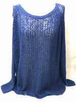 Caribbean Top Blue Knitted Shirt Ladies 1X