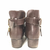 Breckelle's Brown Faux Leather Ankle Boots With Buckle's Ladies 8.5