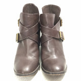 Breckelle's Brown Faux Leather Ankle Boots With Buckle's Ladies 8.5